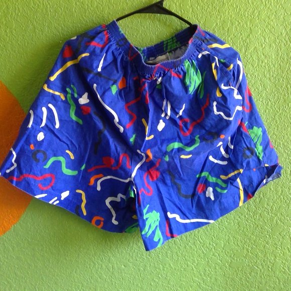 Vintage Pants - Peter Popovitch 90s shorts Blue Vintage Shorts 80s